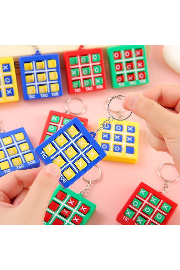 10PC Mini Tic Tac Toe Keychain Party Favors for Adults, Mini Size Tic-Tac-Toe Keychain for Bag, Birthday Gifts(Random)