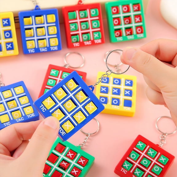 10PC Mini Tic Tac Toe Keychain Party Favors for Adults, Mini Size Tic-Tac-Toe Keychain for Bag, Birthday Gifts(Random)