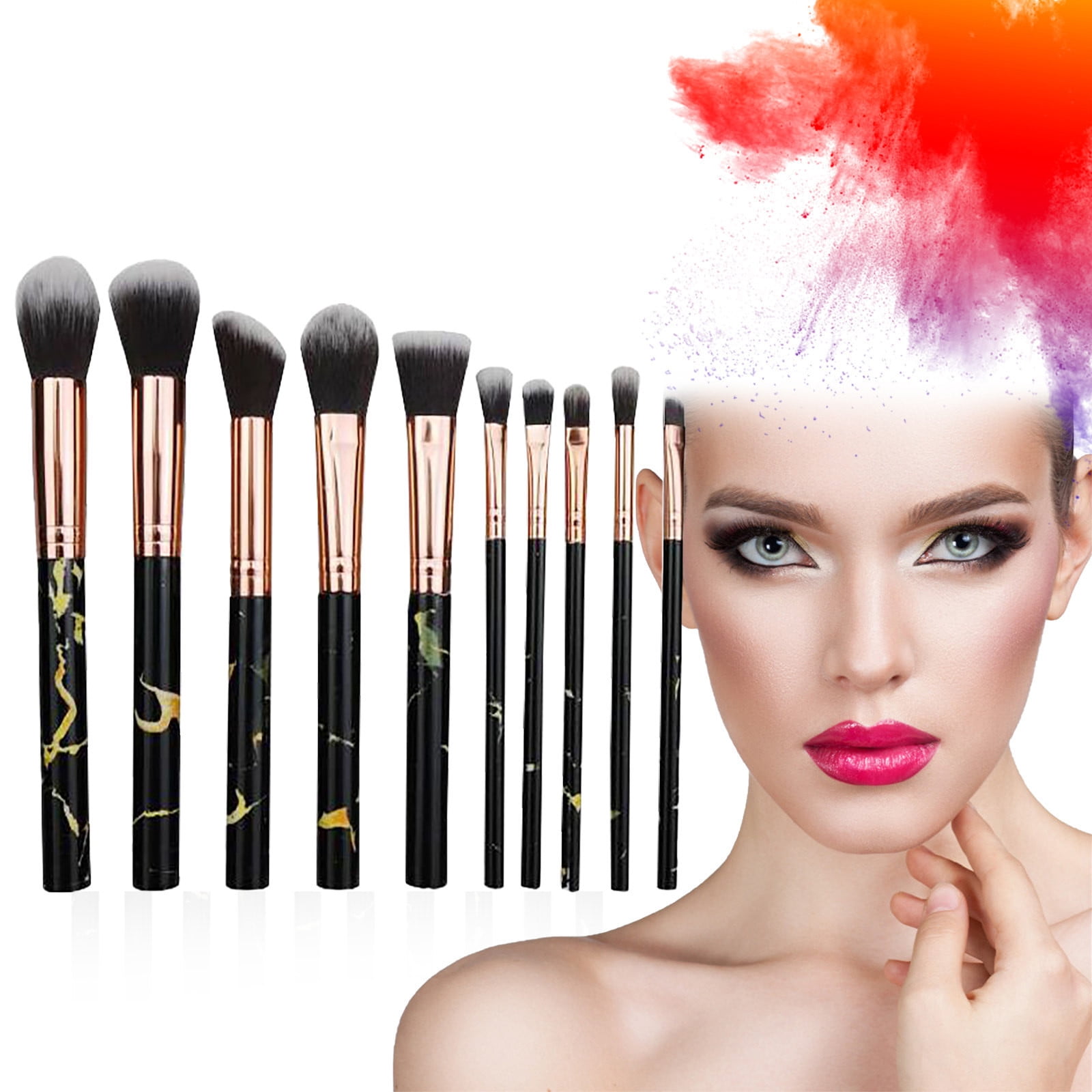 10PC Portable makeup brush set, foundation brush, eye shadow brush set