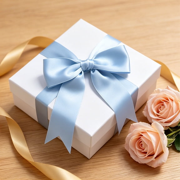 10PC Satin Ribbon Bows 5.9x4.9" Self-Adhesive Gift Bows for Wedding Christmas Party Decorations DIY Crafts Wrapping Accessories Bulk Pack