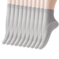 thumbnail image 1 of 10PC Sheer Nylon Socks for Women LSQii Short Ultra Thin Mesh Ruffle Ankle Socks Through Cool Silk No Slip Crew Socking Everyday Wear Spring Summer Grey, 1 of 4