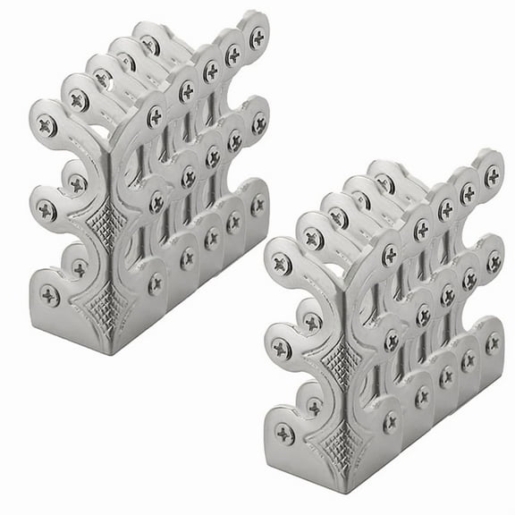 10PC Skiffers Baseboard Corner Protectors,Solid Brass Skirting Board Protectors,Baseboard Protectors Silver