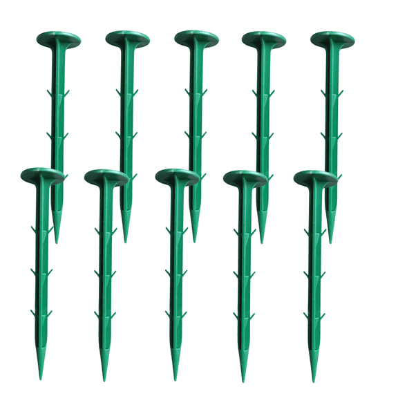 10PC Survey Markers Garden Stakes, 7.9 x 1.3 Inch Plastic Low Profile Survey Stakes Property Line Markers Boundary Anchors Spikes for Tarpaulin/Lawn Border