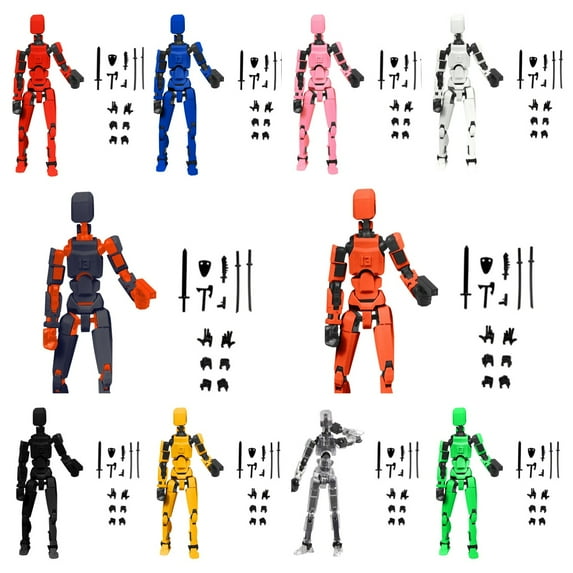 10PC T13 Action Figure Already Assembled, Multi-Colored Titan 13 Action Figure Set with Laser Saber 3D Printed T 13 Lucky Robo Dummy Nova 13 Action Figures