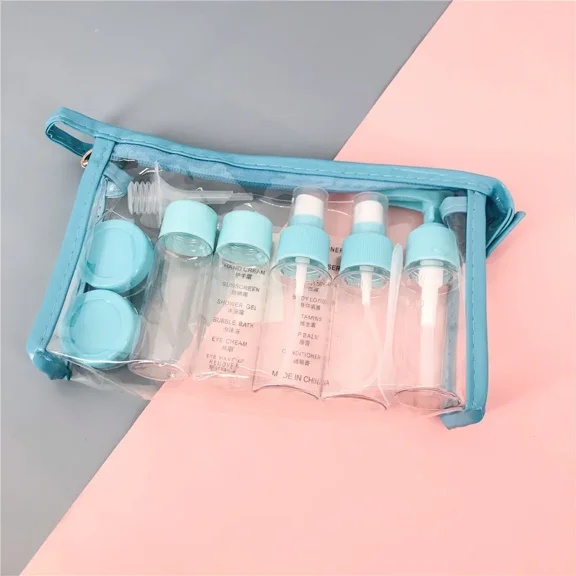 10PC Travel Mini Makeup Bottles Set, Plastic Transparent Empty Containers for Face Cream, Lotion, and Cosmetics