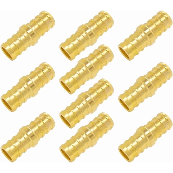 10PCS 1/2 Inch Straight Coupling PEX Fitting Soild Brass Barb Crimp For PEX Pipe Hose Fittings
