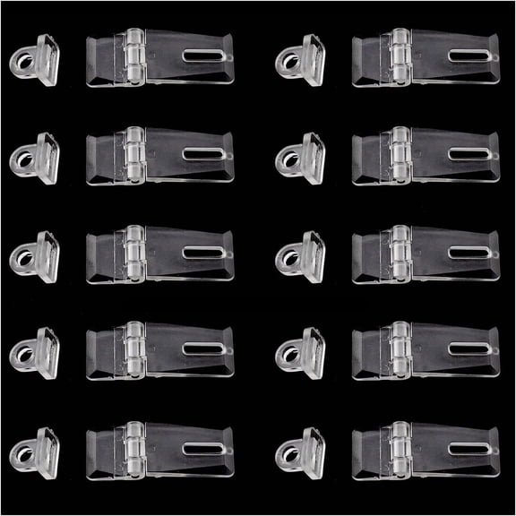 10PCS 1.37 Inch Mini Hinge Hasp Acrylic Hasp with Buckle Box Clear Hinge Latch Hasp Locking Hinge Latch with Buckle for Box Cabinet Drawer Fittings