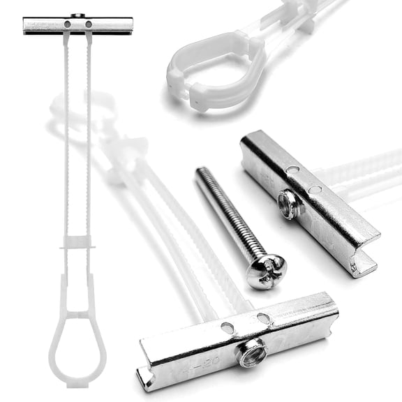 10PCS 1/4"-20 Toggle Bolts for Drywall, Metal Strap Anchors