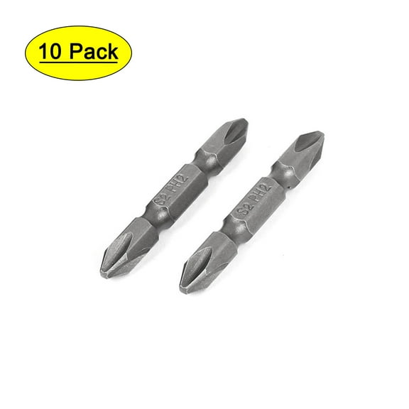 10PCS 1/4" Hex Shank PH2 Double End  Screwdriver Bits 50mm Length