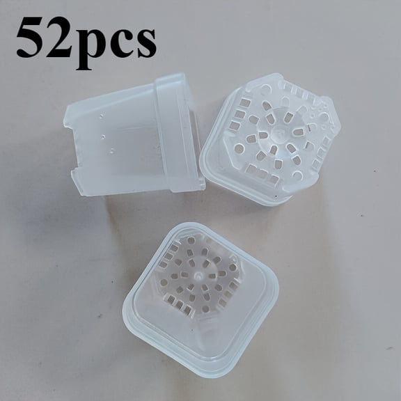 10PCS 1.89 Inch Clear Plastic Mini Nursery Pots, Small Succulent Cactus Seedling Planting Container with Drainage Holes for Home Gardening