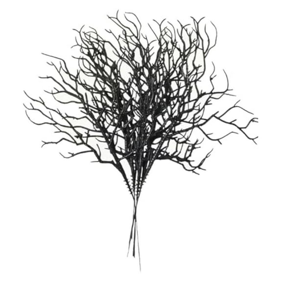 10PCS 10.23Inch Black Branches Halloween Artificial Antler Dried Tree Twigs and Branches for Vases Plastic Dead Branch Stems Picks Table Centerpieces for Halloween Wedding Home Party Supplies