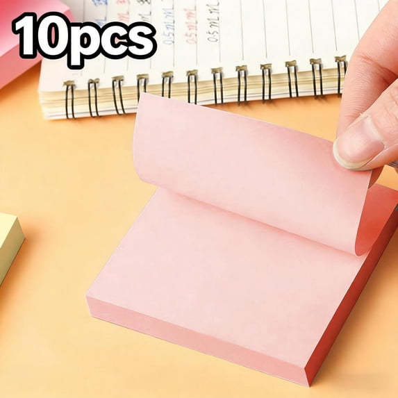 Memory Pad Notes 10PCS 100 Sheet 3x3 Inch Pink Sticky Notes Pad, Self-Adhesive Memo Tabs ...