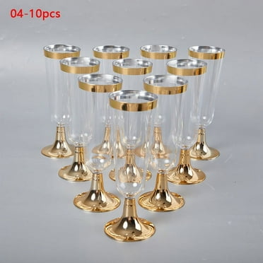 10PCS 120/150/170ml Plastic Champagne Flutes Disposable Clear Champagne Glasses For Party Transparent Plastic Red Wine Cups Set A4-150ML