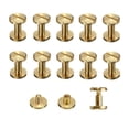 thumbnail image 1 of 10PCS 12MM Height DIY Flat Belt Screw Leather Craft Chicago Nail Brass Solid Rivets Stud Head, 1 of 3