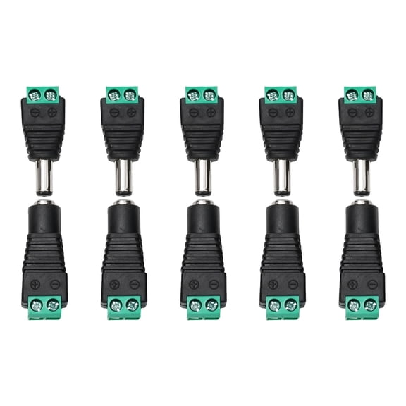 10PCS 12V DC MALE FEMALE POWER CONNECTOR ADAPTER PLUGS FOR CCTV CABLE SOCKET