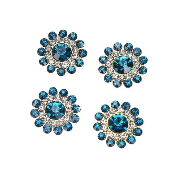 10PCS 14mm Sunflower-Shaped Rhinestone Claw Up Buttons Crystal Glass Stone Button for Clothes Decoration Sewing Buttons Apparel DIY Accessories