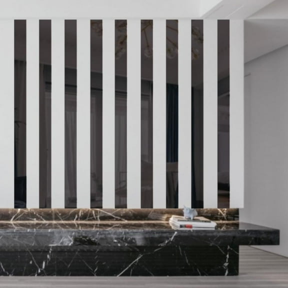 10PCS 2"x7.87" DIY Striped Mirror Stickers Self Adhesive Long Acrylic Wall Decals Silver Acrylic Mirror Strips Removable Mirror Strips for Home Decor