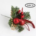 thumbnail image 1 of 10PCS/20PCS Berry Stems Pine Branches Christmas Berries Décor Artificial Pine Cones Branch Craft Wreath Pick & Winter Holiday Floral Picks Holly Stem for Decoration DIY Xmas Garland Crafts, 1 of 6