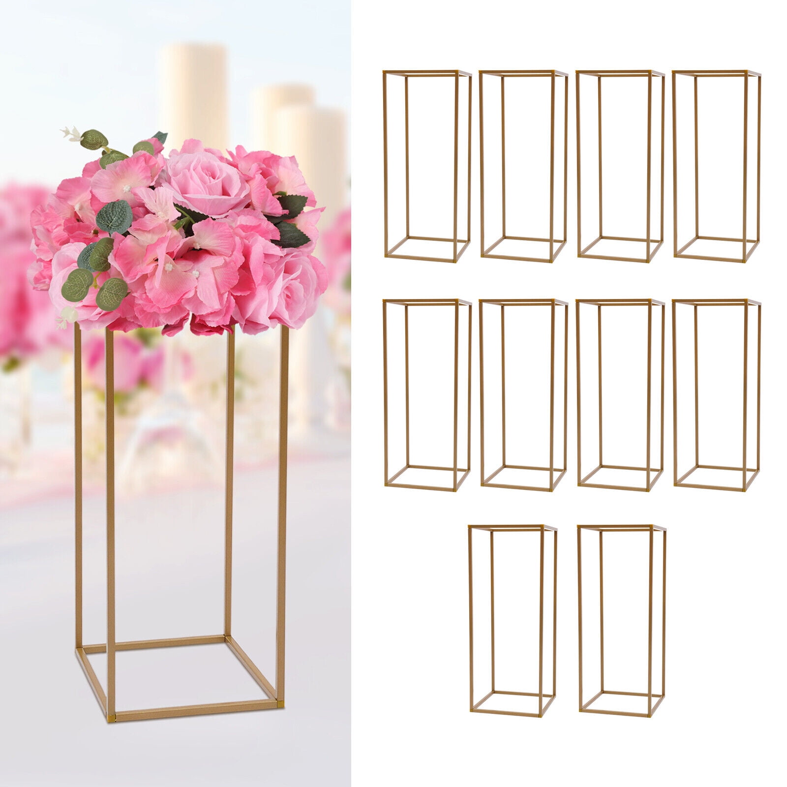 10PCS 23.6" Tall Gold Metal Flower Stand For Wedding Table Centerpieces