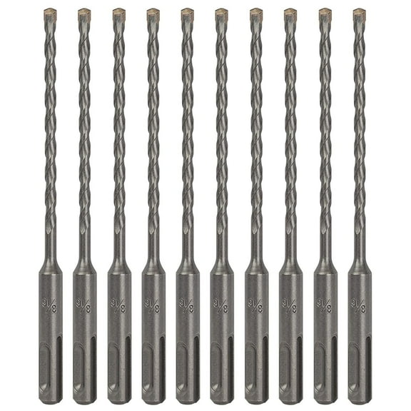 10PCS 3/16"x6" Drill Bit Set SDS Plus Rotary Hammer Concrete Masonry Carbide Tip