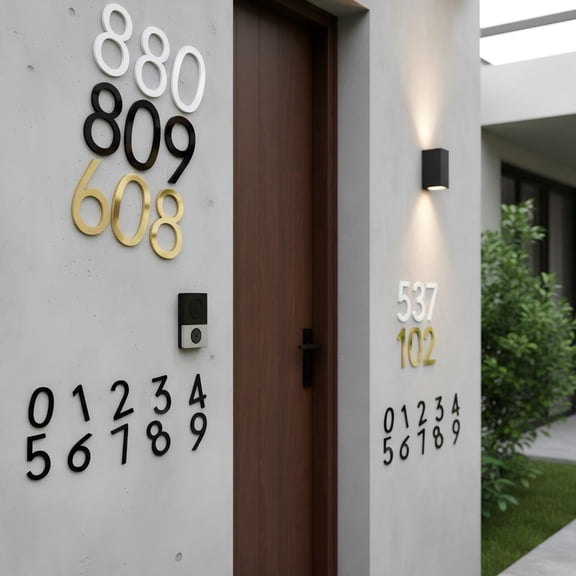 10PCS 3D Acrylic Door Numbers Self Adhesive Address Sign Premium Floating Mailbox Numbers Plaque for Apartment House Street Address