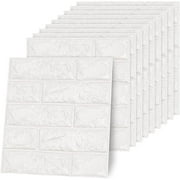 10PCS 3D Brick Wall Panels, 35X38.5cm DIY Self Adhesive Stone Effect Wallpanels Waterproof PE Foam Wall Tiles Sticker for Interior Wall Decor Bathroom Kitchen Living Room Bedroom