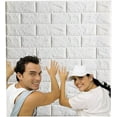 thumbnail image 1 of 10PCS 3D Brick Wall Stickers,Free DIY,Self-Adhesive Wallpaper,Removable and Waterproof Art Wall Tiles for Bedroom Living Room Background TV Decor,13.78" x 15.16",Fruit Green, 1 of 8