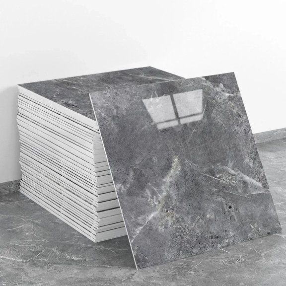 10PCS 3D Marble Effect Tile Stickers Waterproof Self Adhesive Panels for Bathroom Kitchen Wall Floor Renovation Home Decor