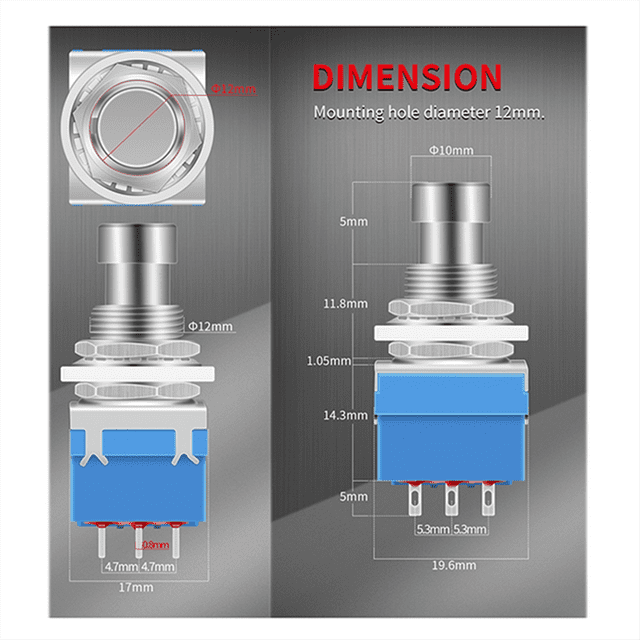 10PCS 3PDT Guitar Effects Stomp Switch Guitar Foot Switches 9 Pin