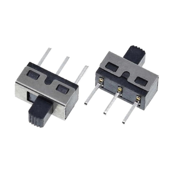 10PCS 3Pin Toggle Switches Straight/Bend Feet Handle High 5mm 1P2T Upright High Current Power Switches 2A 250V(Straight)