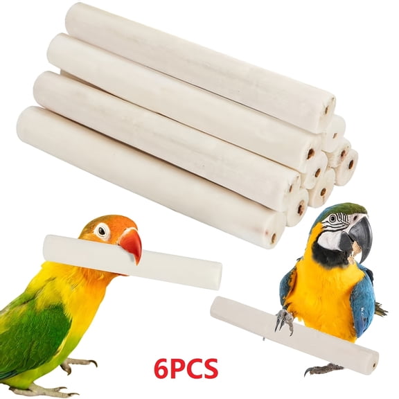 10PCS 4 Inch Bird Chew Toys Natural Grass Core Parrot Beak Grinding Stick Small Pet Foot Toys for Budgie Cockatiel Lovebird Conure (0.4"-0.6" Diameter)