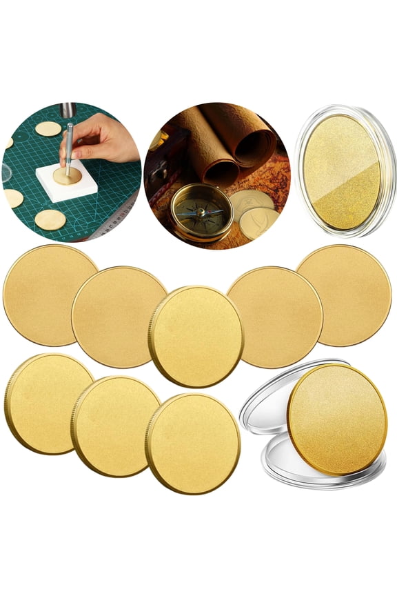 10PCS 40mm Blank Coins for Engraving, Alloy Laser Engraving Blanks with Threaded Edge & Acrylic Box, Custom Challenge Coin DIY Craft Kits