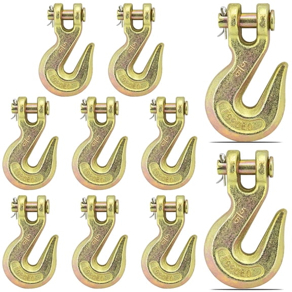 10PCS 5/16" Chain Hooks, Forged G70 Heavy Duty Chain Grab Hooks for Truck, Trailer, Rigging, Fishing Boat and Crane, 20,000 Lbs Capacity