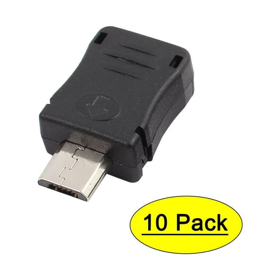 10PCS 5-Pin Micro USB Type B Male Plug Connector w Plastic Cover for DIY