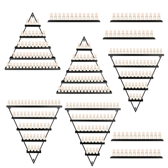 10PCS 5-Tier Triangular Nail Polish Racks for The Wall, 2.6''Width, Holds 260+ Bottles & 90 Fake Nails, Heat-Resistant Salon Home Organizer for Essential Oils, Lipstick & Perfume 26.4''27''