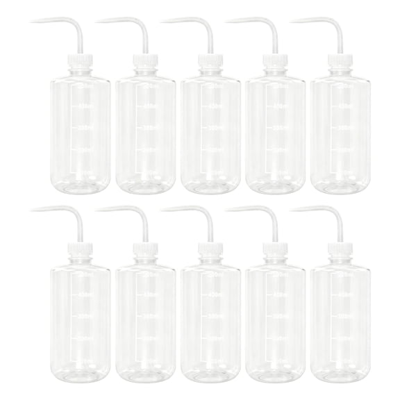 10PCS 500ml Cleaning Wash Bottles Featuring Squeeze Water Diffuser And Curved Spout For Precise Application
