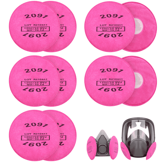 10PCS (5Pack) 2091 Particulate Filter Cotton Compatible with 6000, 7000 FF-4 Series Half Full Respirator Mask for Dust Welding Painting Sanding Against Lead Paint, Particle, Pollen