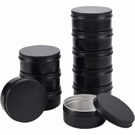 10PCS 5oz Round Tin Cans Screw Top Aluminum Tins