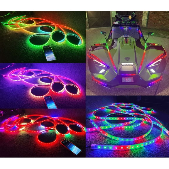 Tzvmnylighting Factory - 10PCS 6.5FT 78" Single Row Dream CHASING Flow Series illuminate LED Strip For Slingshot Golf Cart Underglow LightsIP68 Waterproof