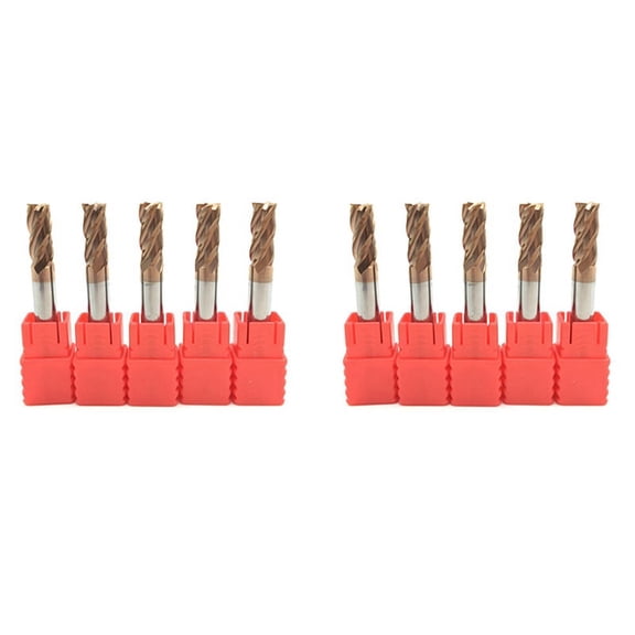 10PCS 6mm 4 Flute Carbide Endmills CNC Milling Cutter Milling Slotting Profiling Face Mill Spiral Bits