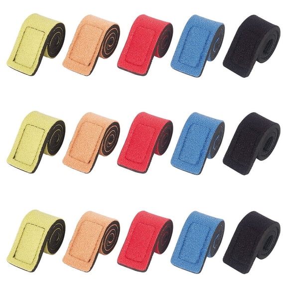 10PCS 9.8 Inch Fishing Rod Wrap Belts Ties Strap Pole Straps Spinning Stretchy Rod Holders Magic Tap Elastic Tackle Tie Accessories for Casting Rod