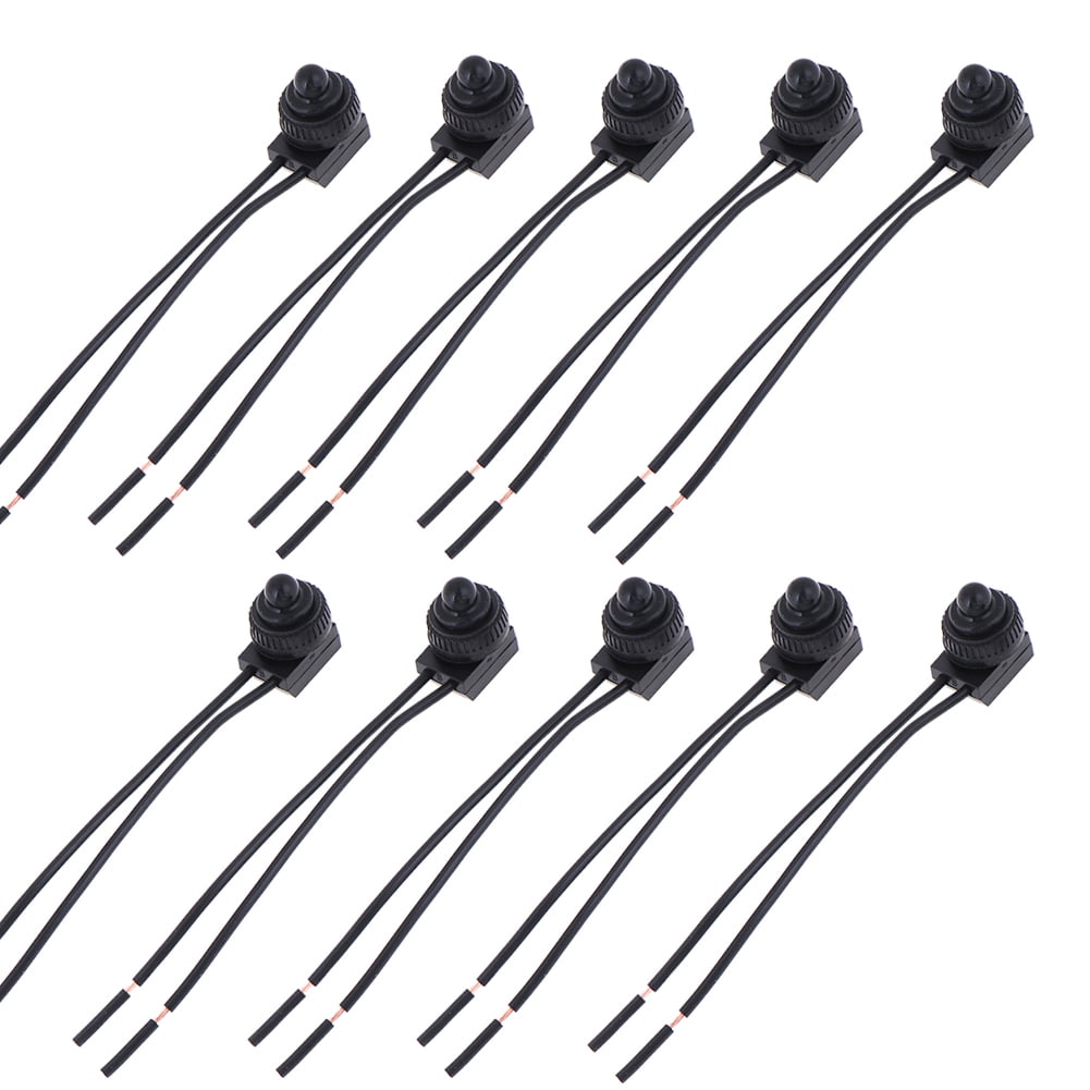 10PCS AC250V Push Button On-Off Switch, 3A Self-locking Black Switch ...