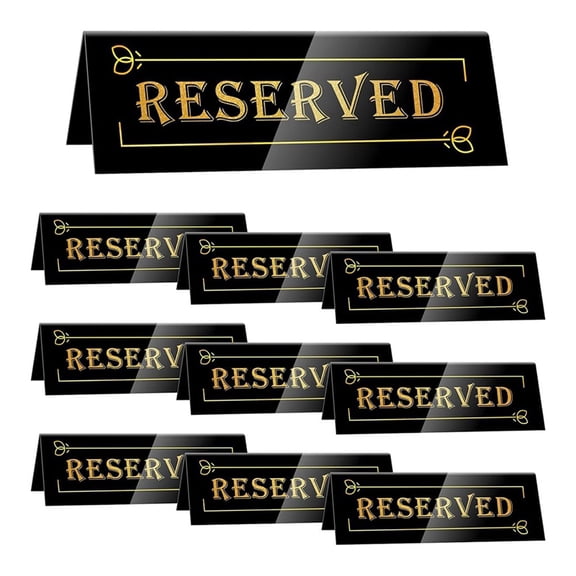 10PCS Acrylic Reserved Table Signs - 6x2x1.6 in Table Tent - Double-Sided, Waterproof - Reserved Seating Signs