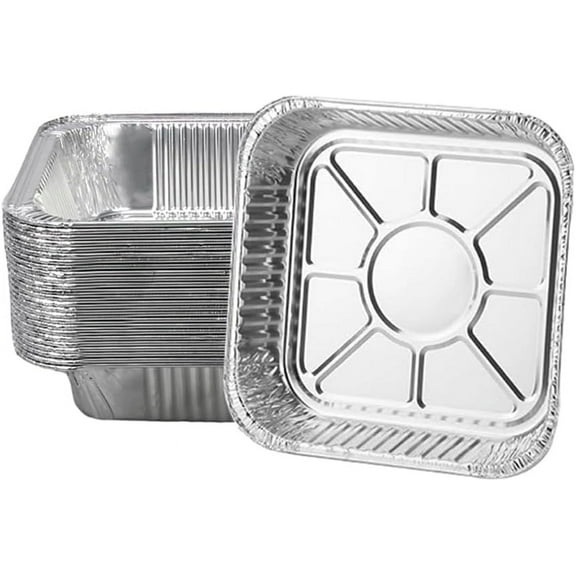 10PCS Air Fryer Liners Disposable Aluminum Foil,8 X 8 in Heavy Duty Square Tin Foil Packing Box,Kitchen Accessories Aluminum Pans for Baking Cake, Cooking, Heating