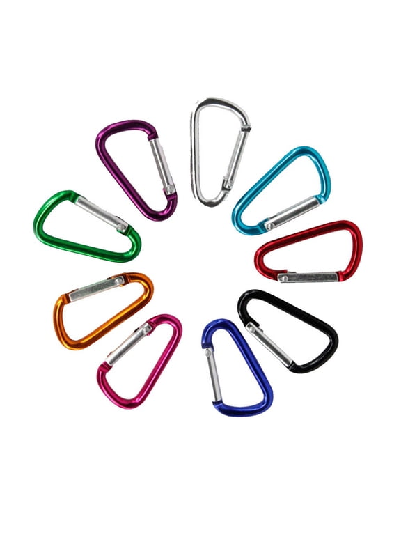 10PCS Aluminum Carabiner HooksSpring D-Ring Clips - Multi-Purpose Keychain & Bag Clips (Random Colors)