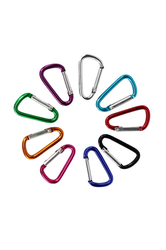 10PCS Aluminum Carabiner HooksSpring D-Ring Clips - Multi-Purpose Keychain & Bag Clips (Random Colors)