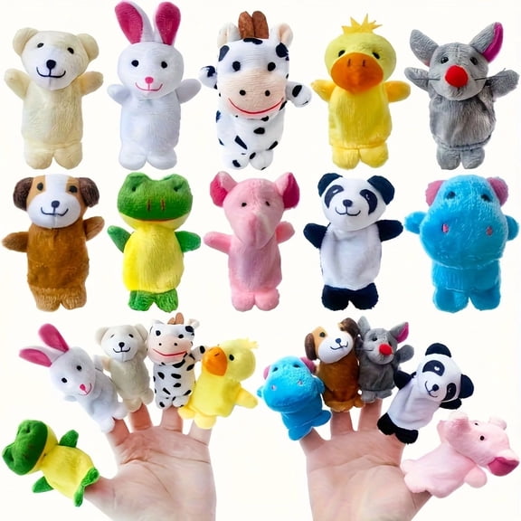 10PCS Animal Finger Puppets, Cute Animal Finger Puppets for Party Favors, Valentine's Exchange Gifts, Classroom Prizes, Assorted Varieties