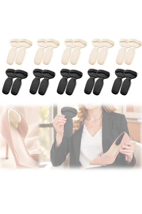 10PCS Anti-Slip Heel Liners Women Shoes Heel Cushions Women’s Shoes Soft Cushion Heel Protectors Non-Slip Grip Pads Friction Relief Blisters Prevention Comfortable Fit Heels Sandals Flats,Black
