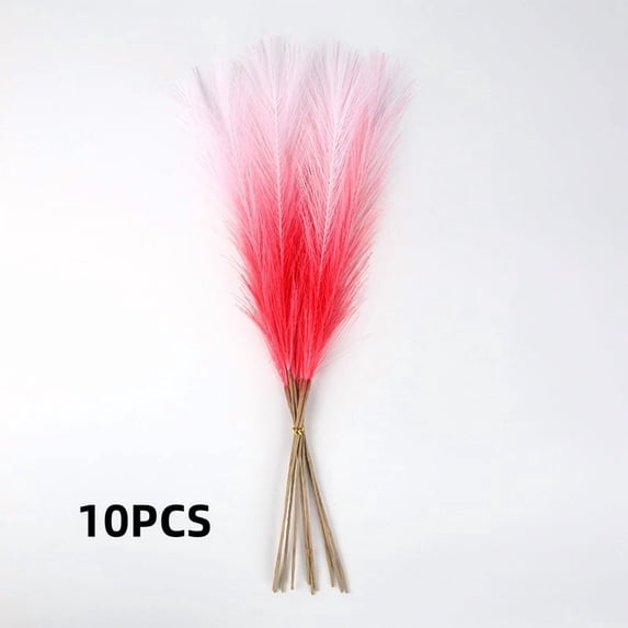 10PCS Artificial Pampas Grass Decor – 21.65" Fluffy Bohemian Reed Stems for Wedding, Home, Vase Arrangement (Hypoallergenic, No Shedding)