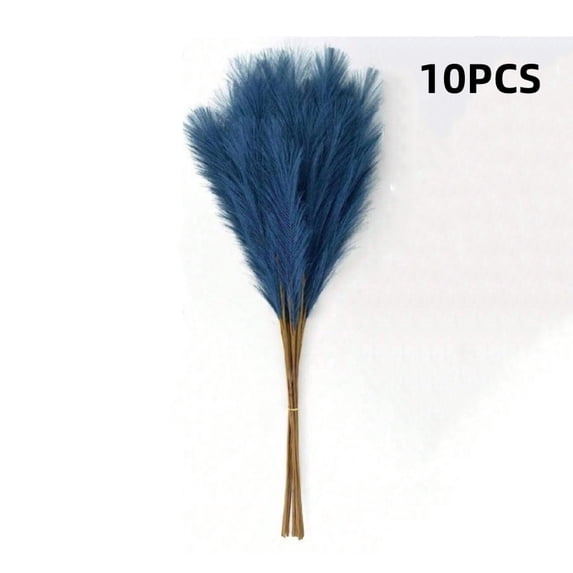 10PCS Artificial Pampas Grass Decor – 21.65" Fluffy Bohemian Reed Stems for Wedding, Home, Vase Arrangement (Hypoallergenic, No Shedding)